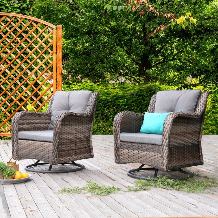 Bayou Breeze Brice Rocking Swivel Patio Chair with Cushions & Reviews